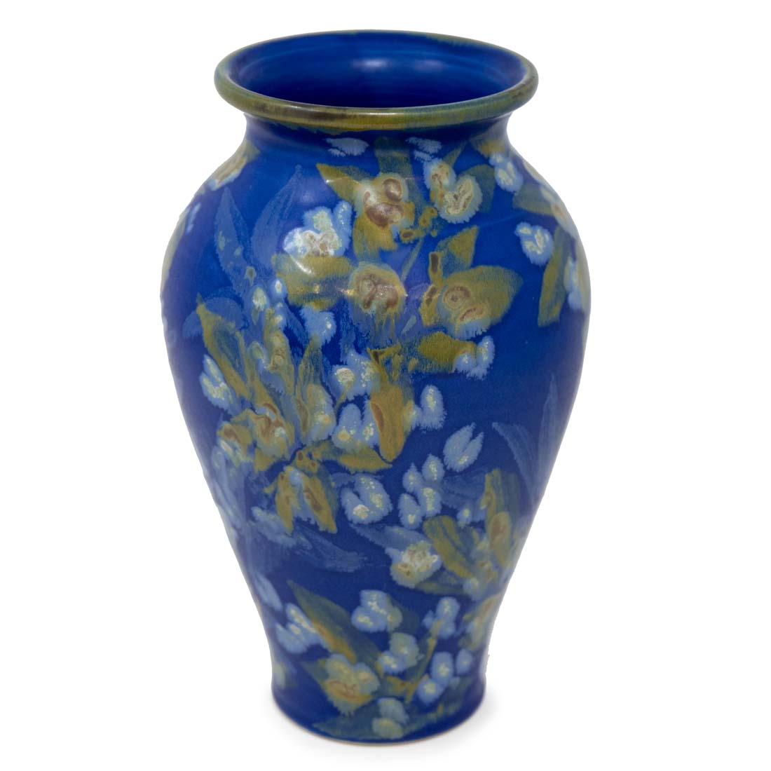 Blue Lotus High Shouldered Ceramic Vase