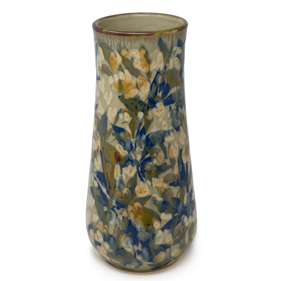 Tall Green Lotus Ceramic Straight Vase