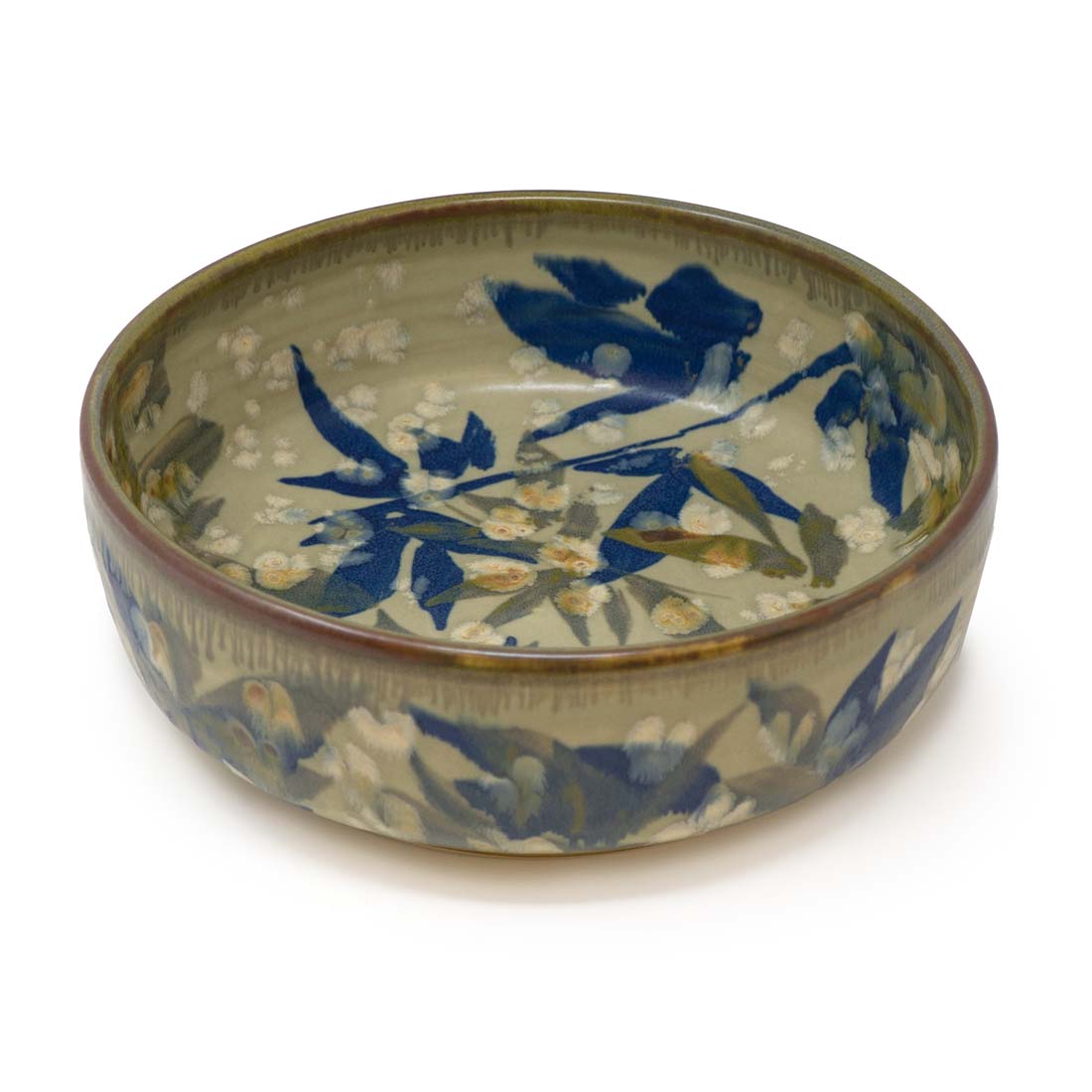 Green Lotus Large Ceramic Serving Bowl