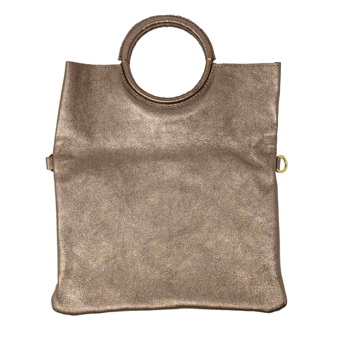 Leather purse with ring handle