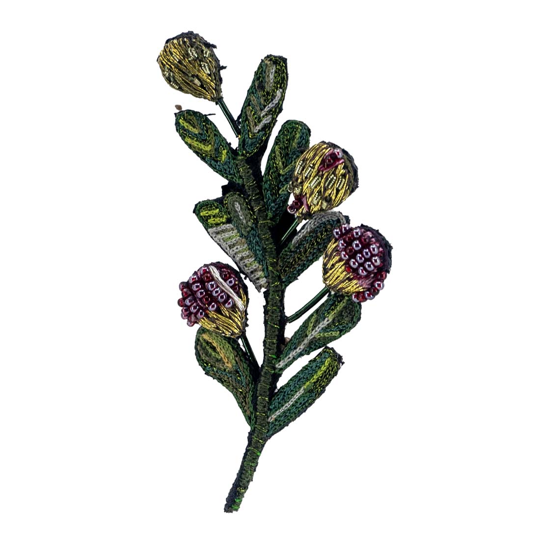 Olive Branch Embroidered Botanical Pin