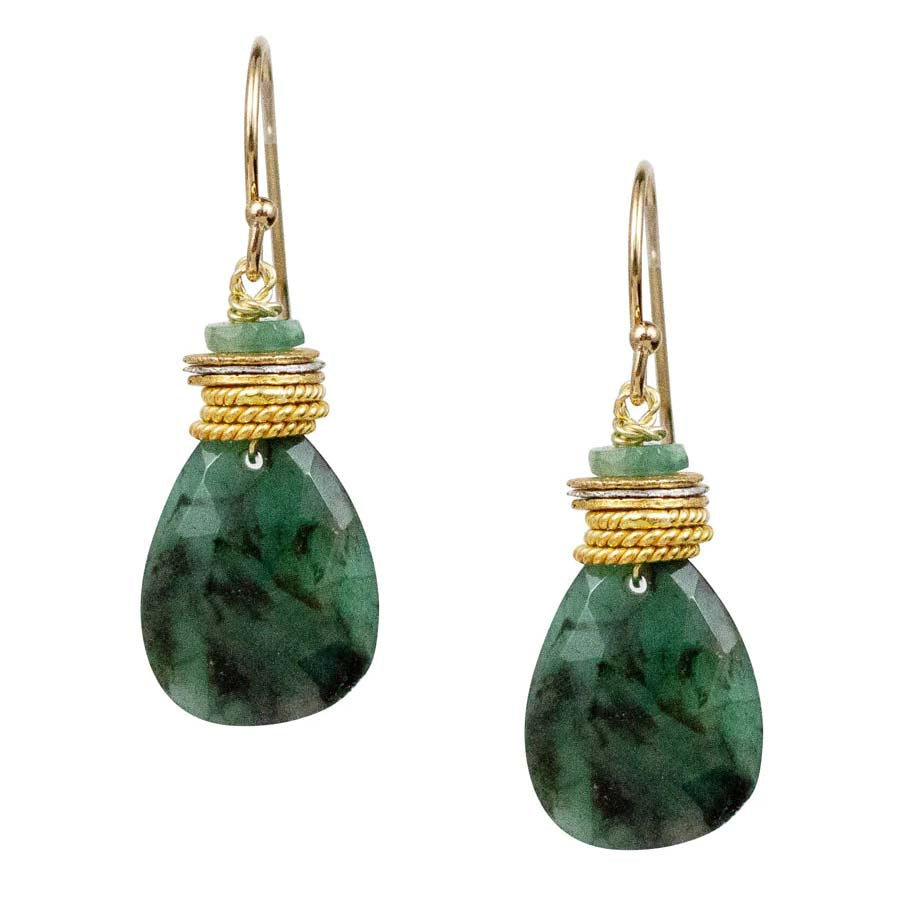 Emerald Petal Earrings