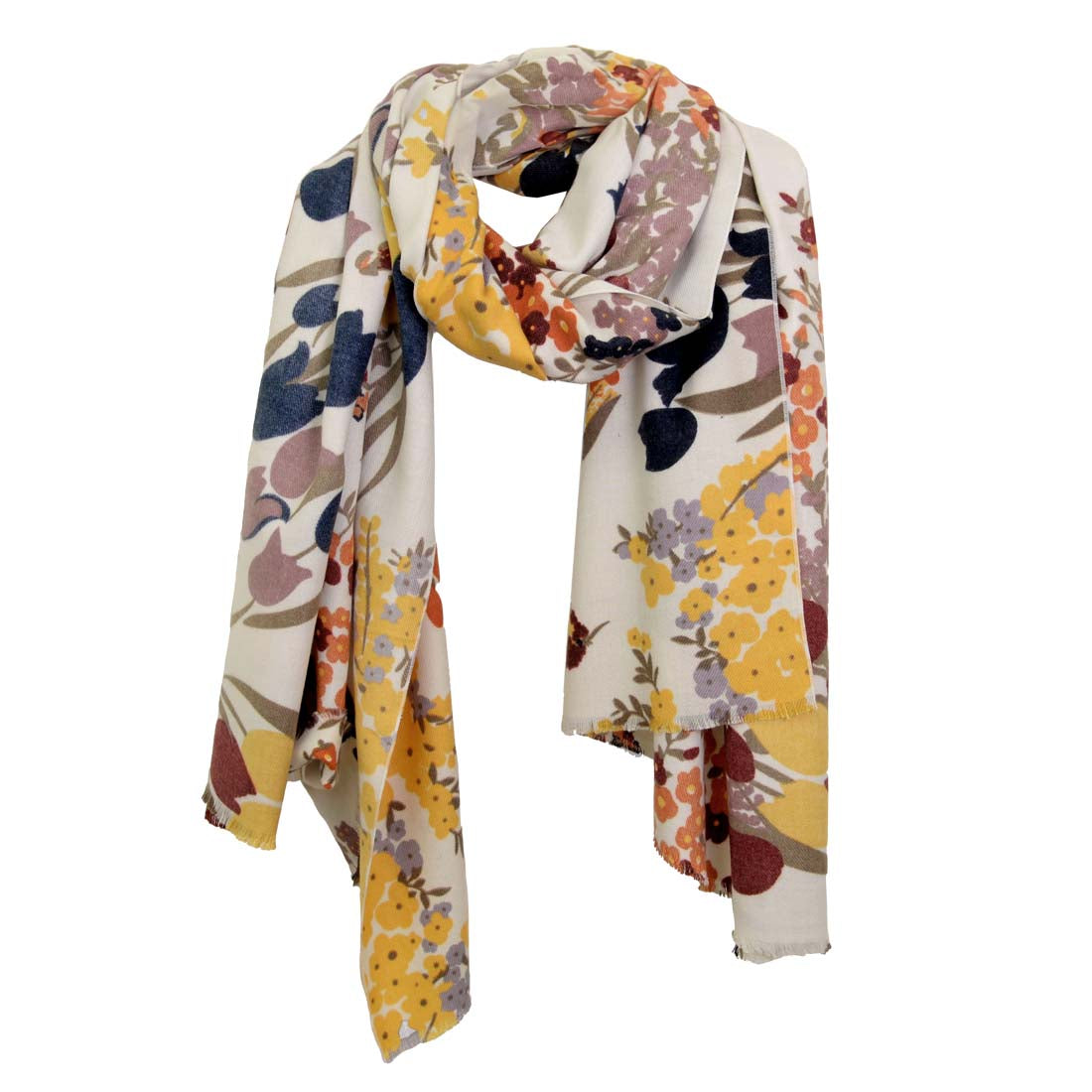 Multi Autumn Flutter Floral Scarf