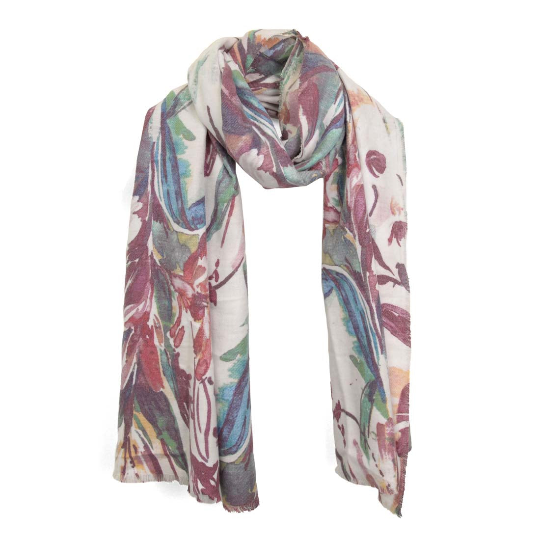 Multi Autumnal Lilies Floral Scarf