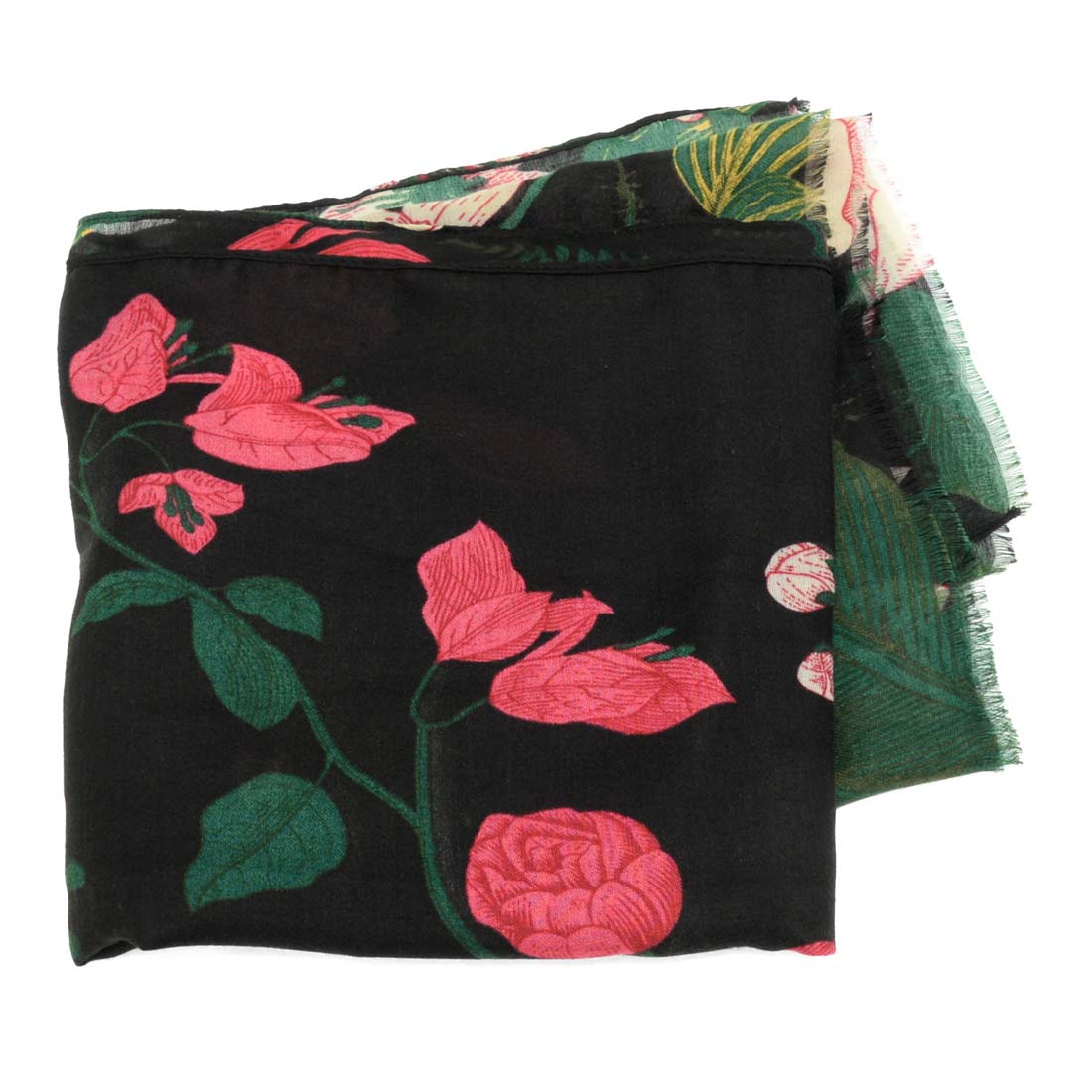 Black Climbing Florals Scarf