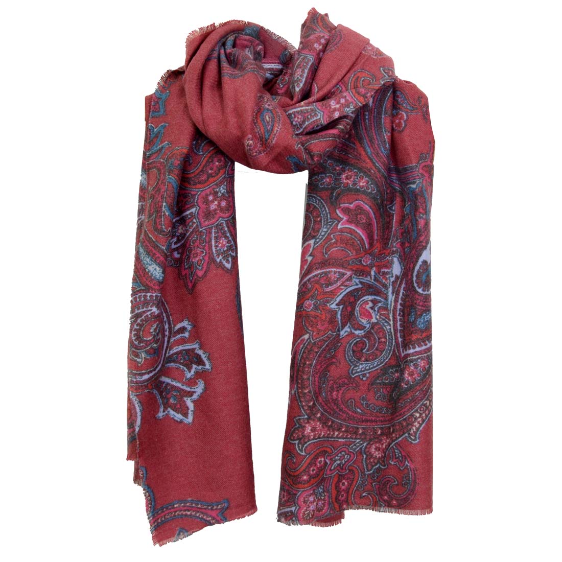 Paisley Raspberry Scarf