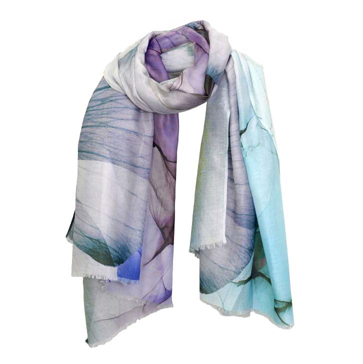 Purple Pressed Daisy Scarf