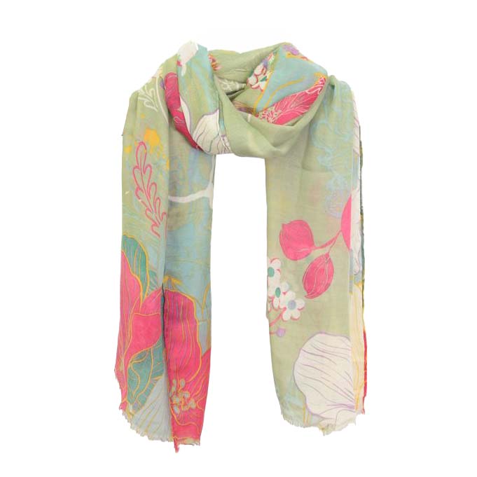 Sage Dispersed Blooms Scarf