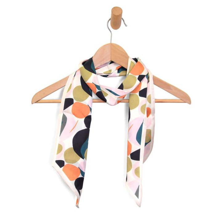 Multi-Color Abstract Double Sided Slim Scarf