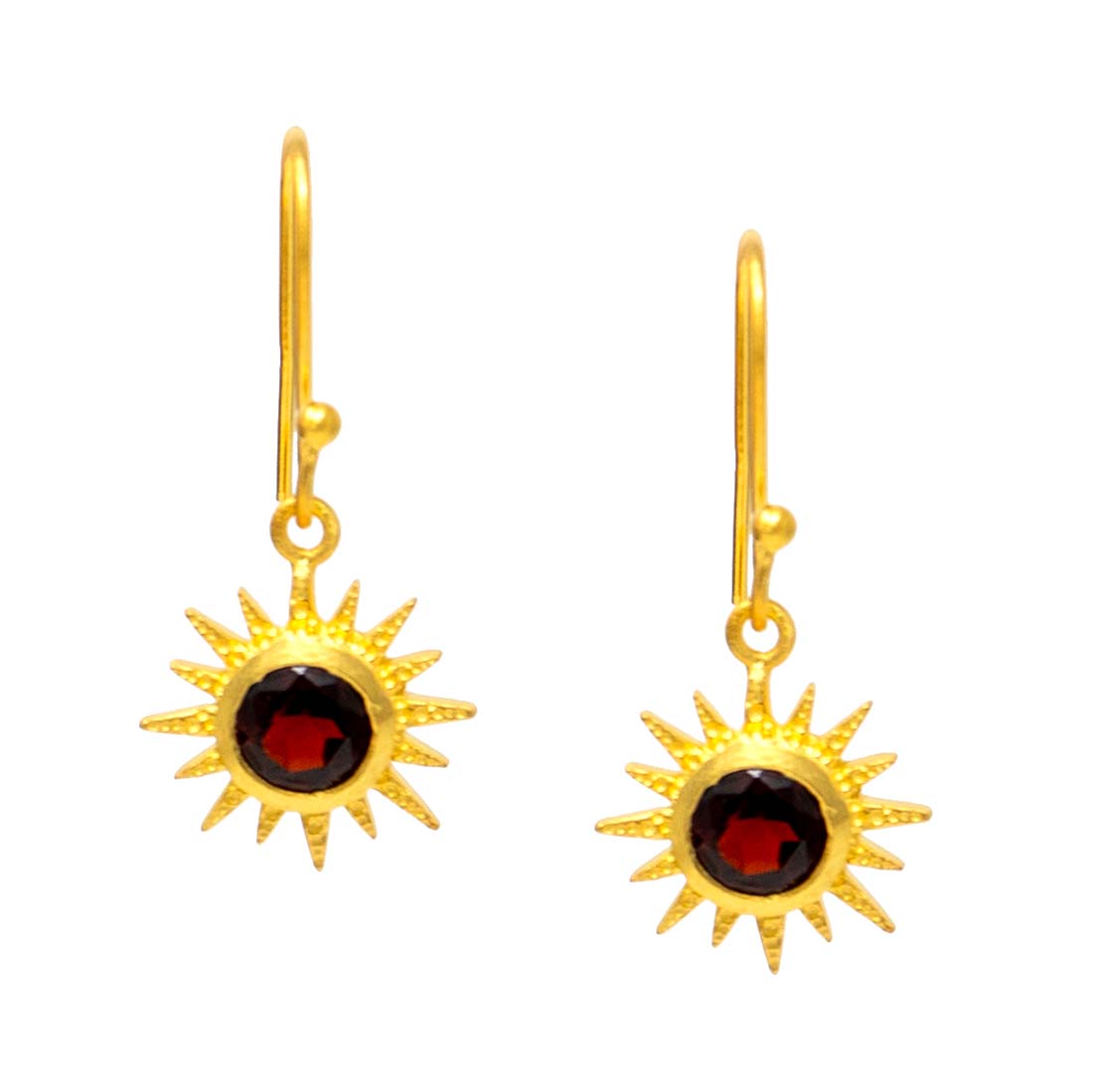 Garnet Star Earrings