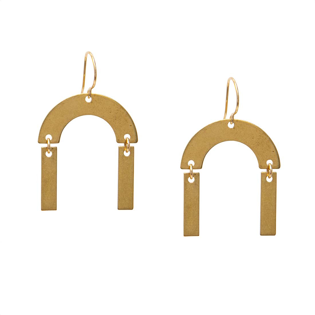Vintage Brass Two Arch Earrings
