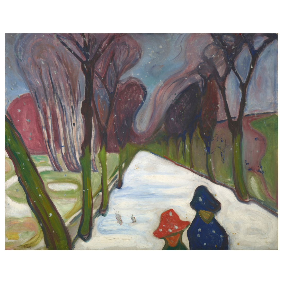 Edvard Munch: Winter Snow in the Avenue Holiday Cards
