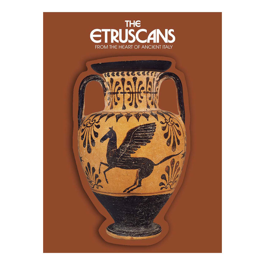 Book cover featuring an Etruscan vase with a brown background and 'The Etruscans' text.