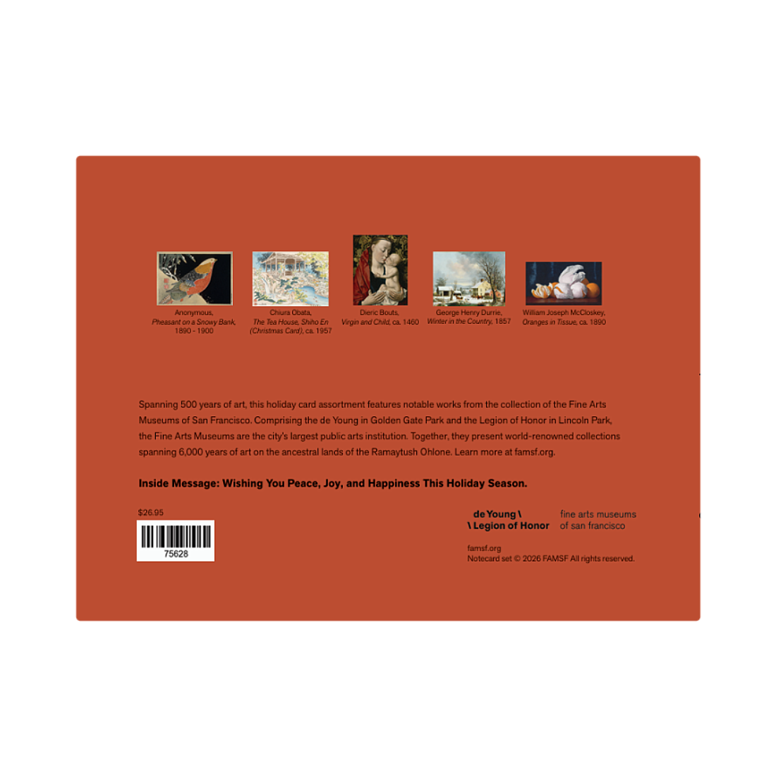 Fine Arts Museums of San Francisco: A Holiday Card Assortment
