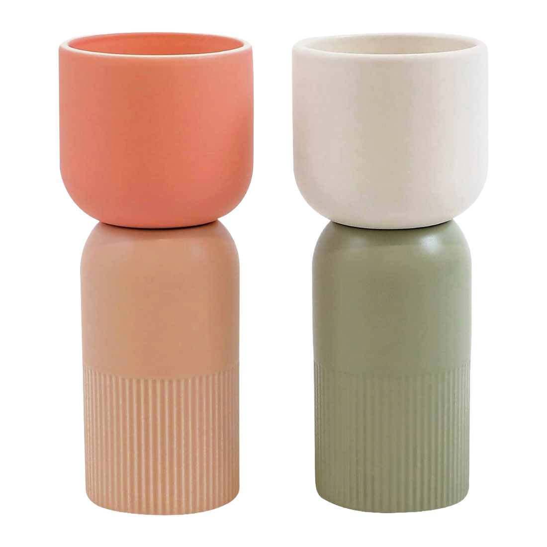 Fusion Flip Reversible Ceramic Vase Set