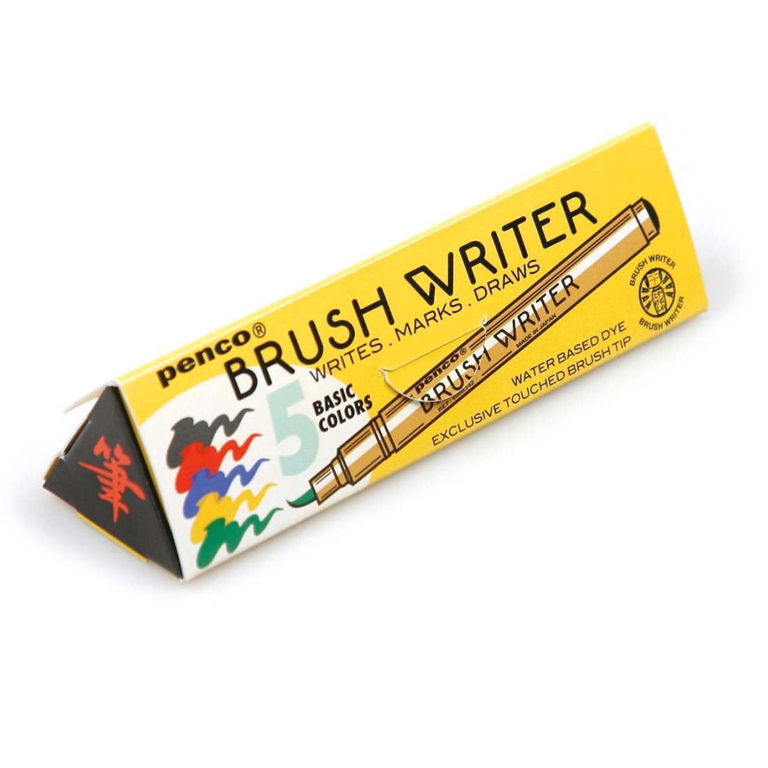 Penco Brush Writer packaging with yellow and black design on a white background