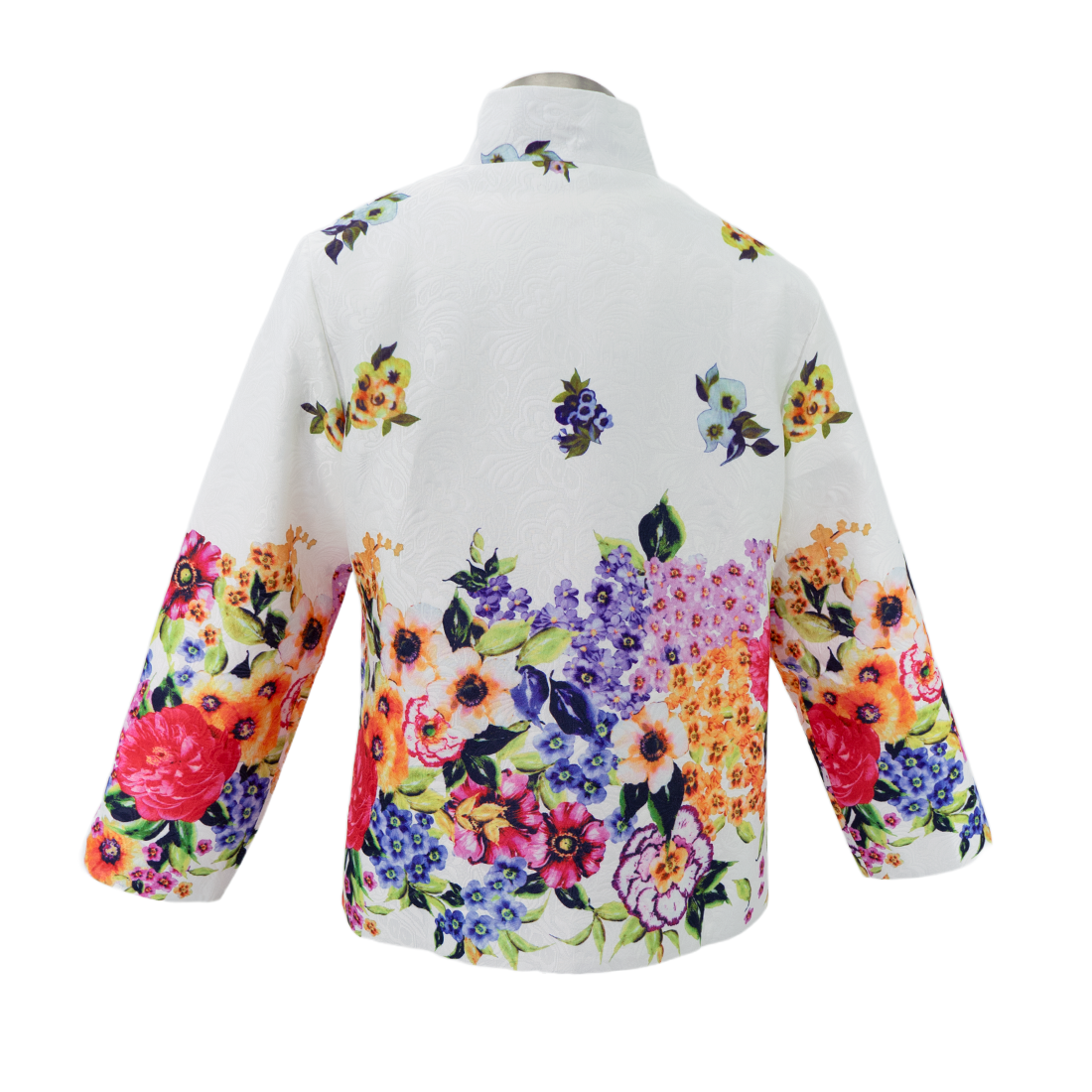 Colorful floral-patterned short coat