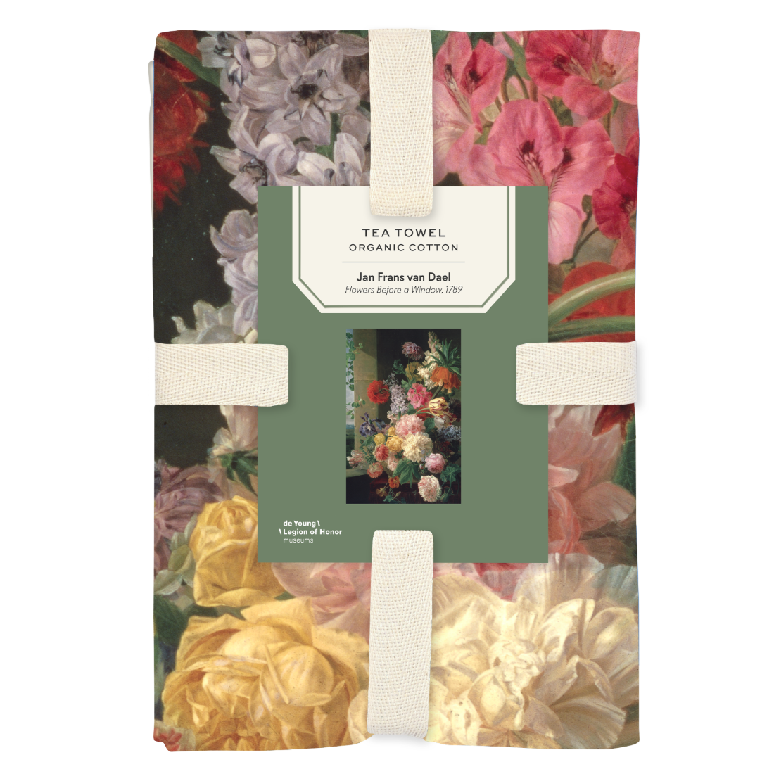 Van Dael Flowers Before A Window Tea Towel