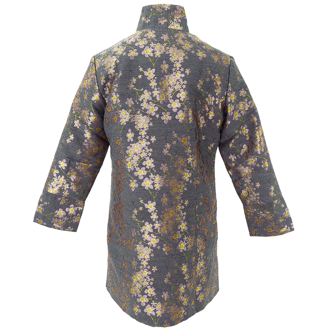 Floral patterned coat on a mannequin 
