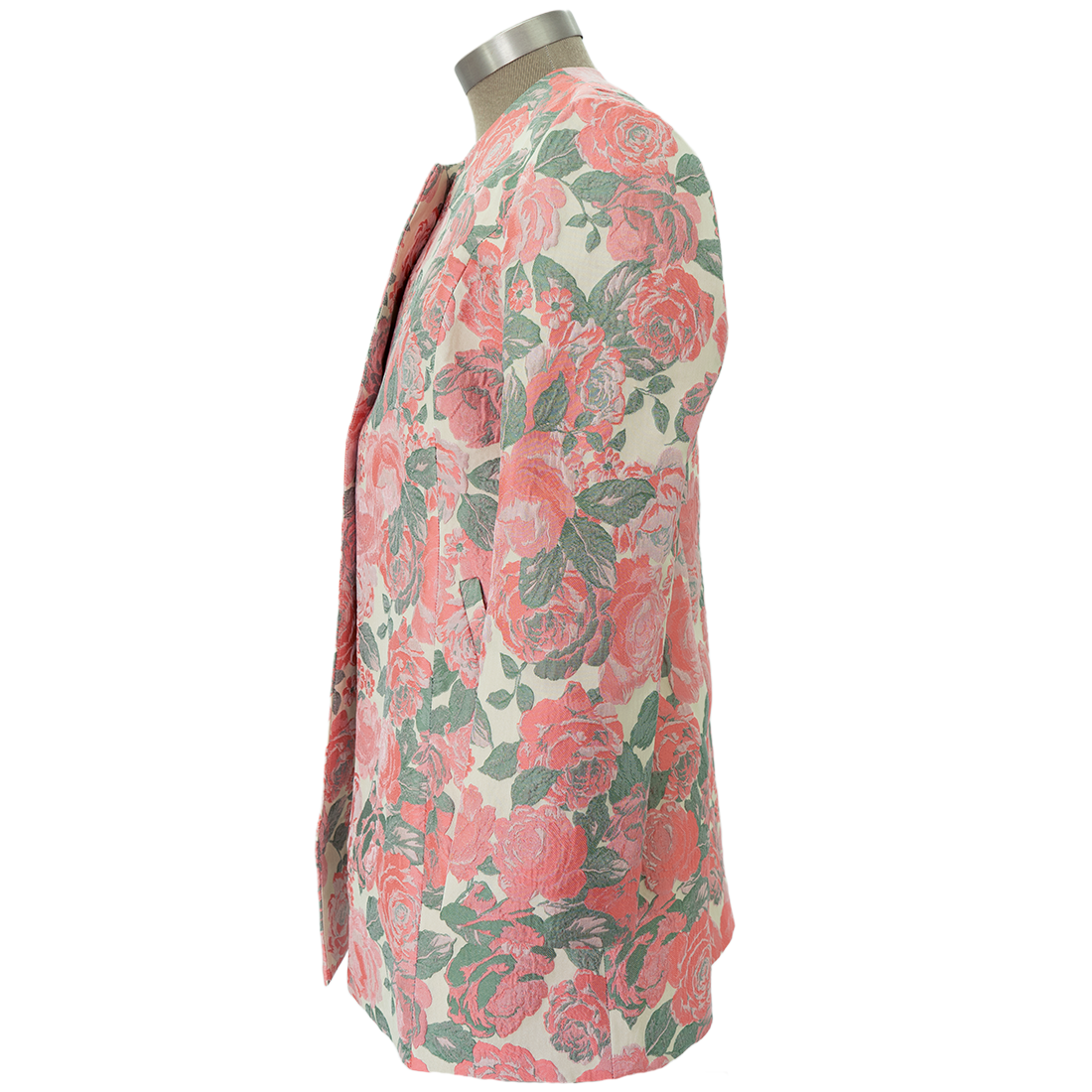 Floral long coat side view