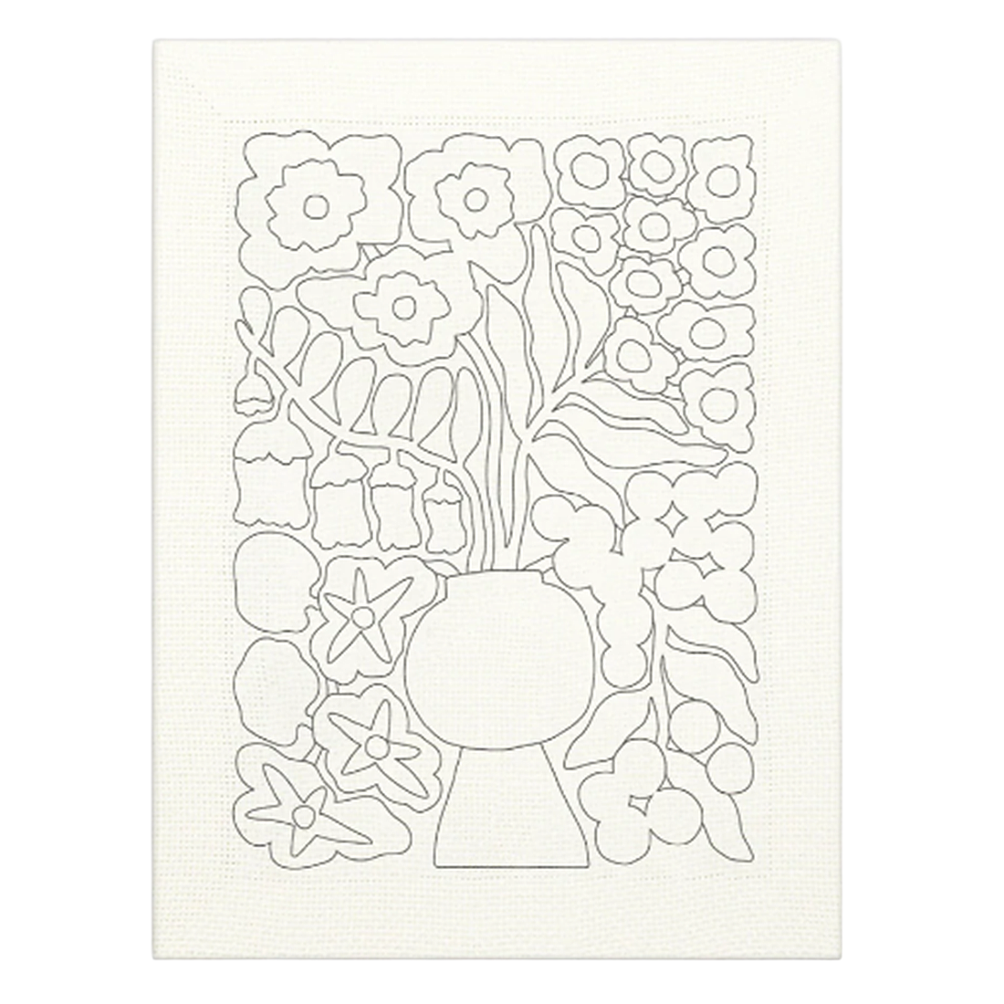 Black and white floral design on a white background