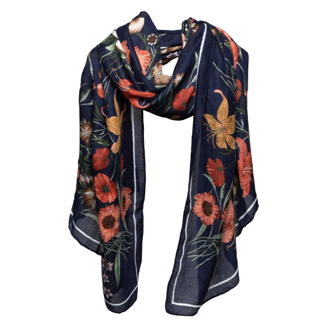 Homestead Garden Navy Scarf
