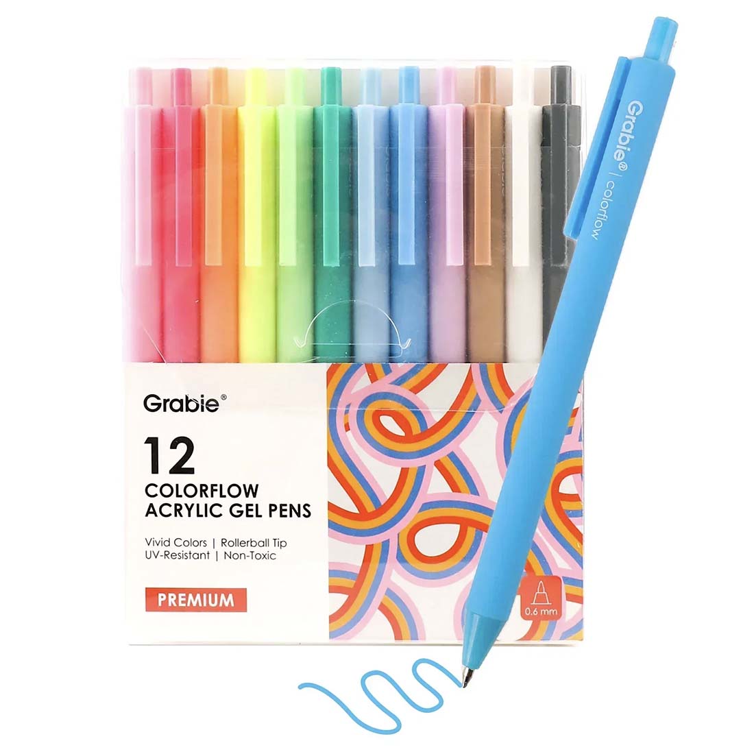 Retractable Colorflow Acrylic Gel Pen Set of 12