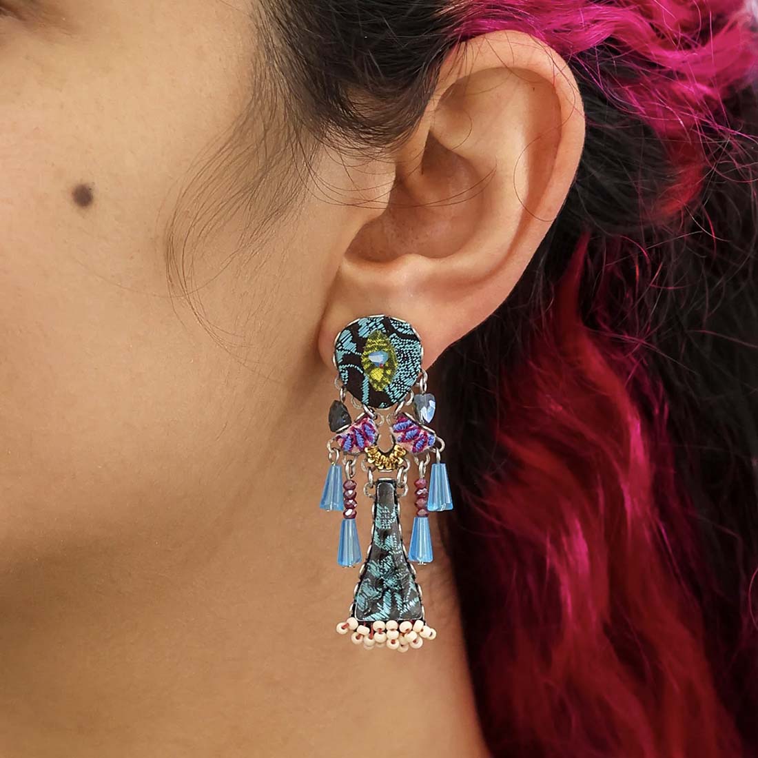 Summer Skies Designer Beaded Earrings