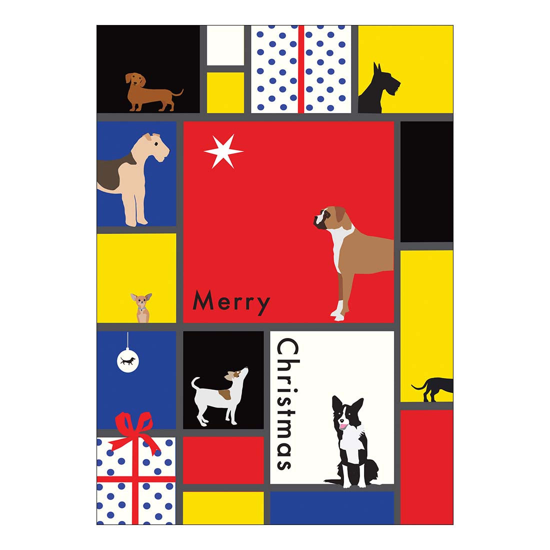 Mondrian Dogs Holiday Boxed Cards