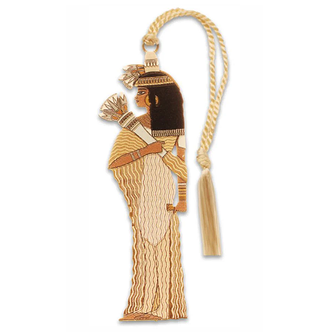Bookmark depicting Hatshepsut with champagne colored tassel