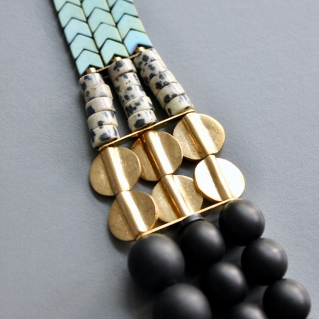 Hematitie Triple Strand Necklace