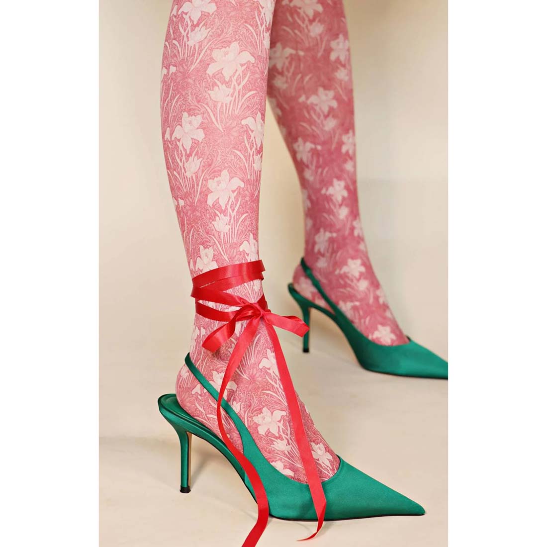William Morris Tulip Printed Art Tights