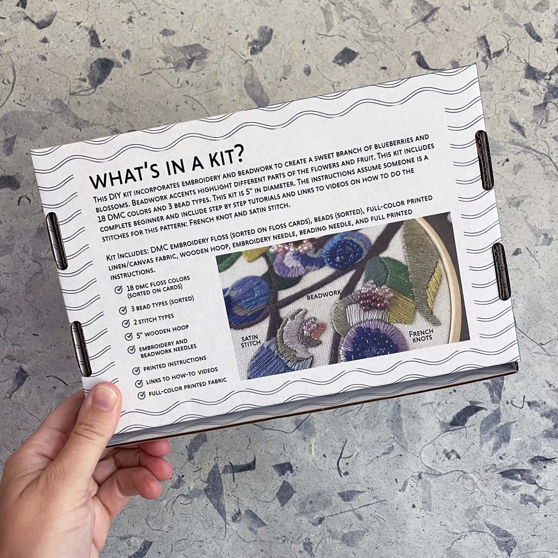 DIY Blueberry Embroidery Kit