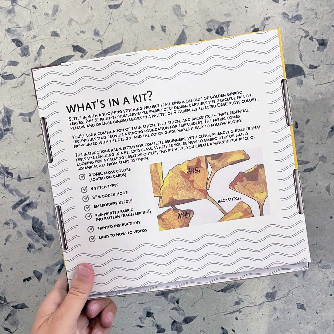 DIY Gingko Leaves Embroidery Kit