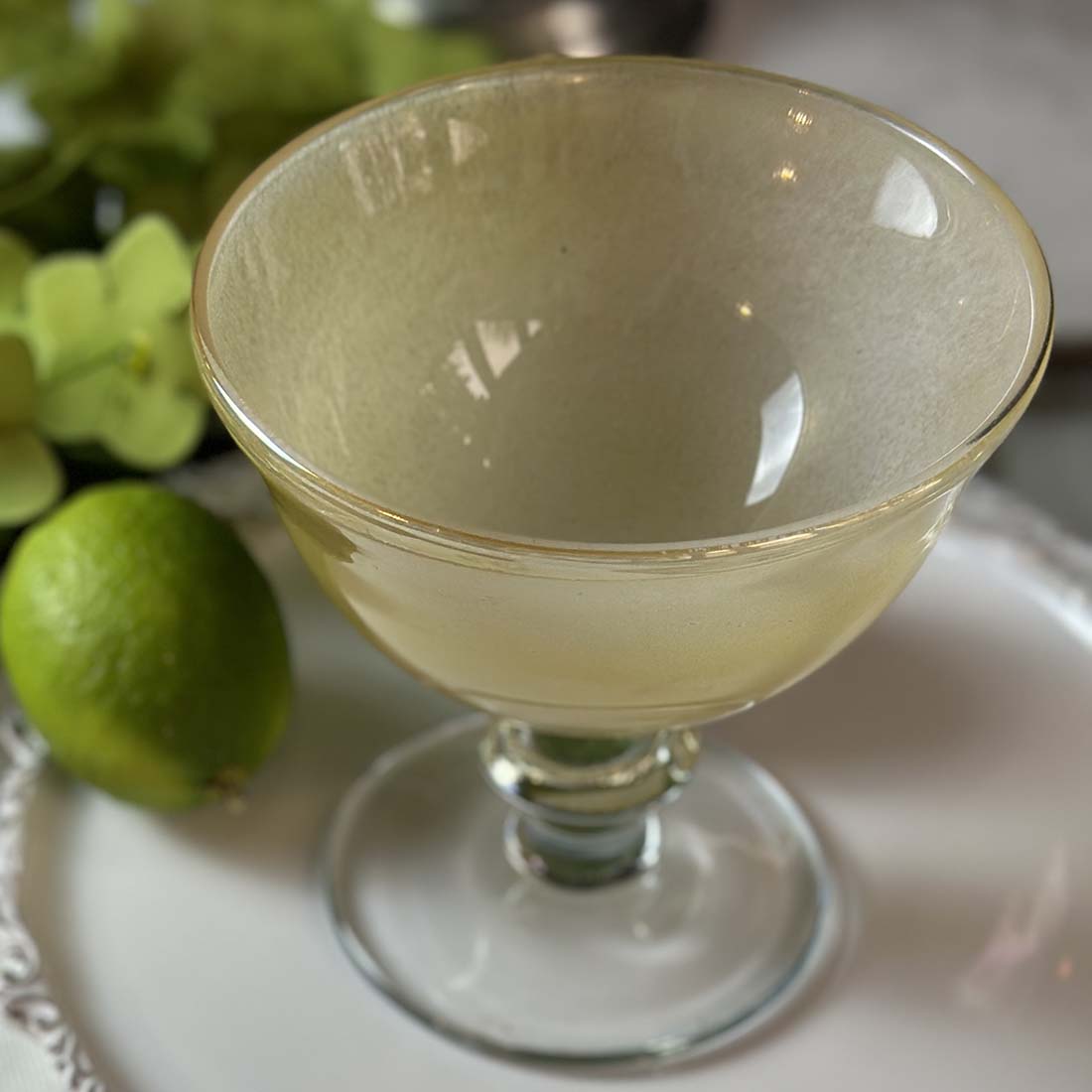 Naples Yellow Rialto Compote Glass