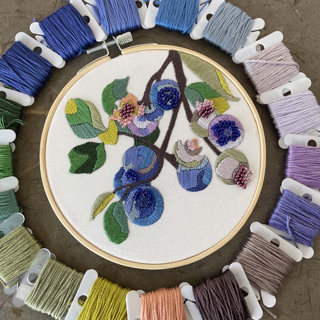 DIY Blueberry Embroidery Kit