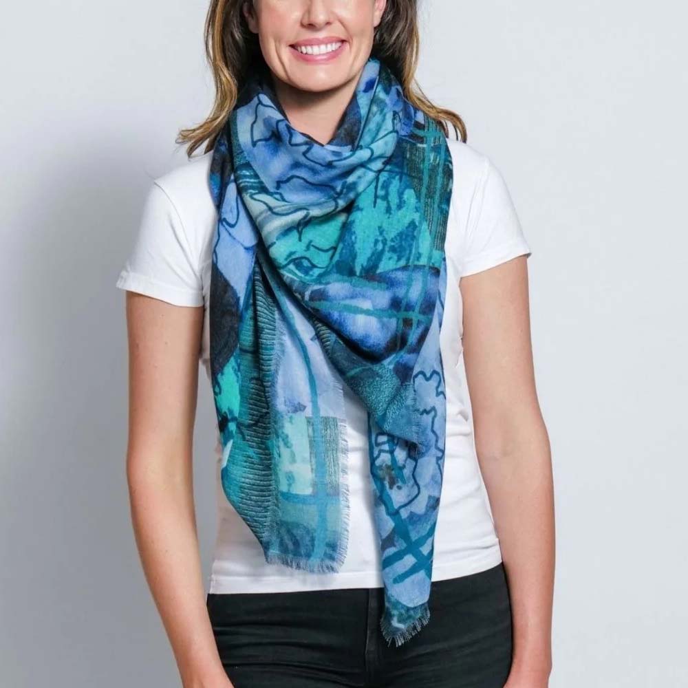 Notes on Blue Silk Scarf