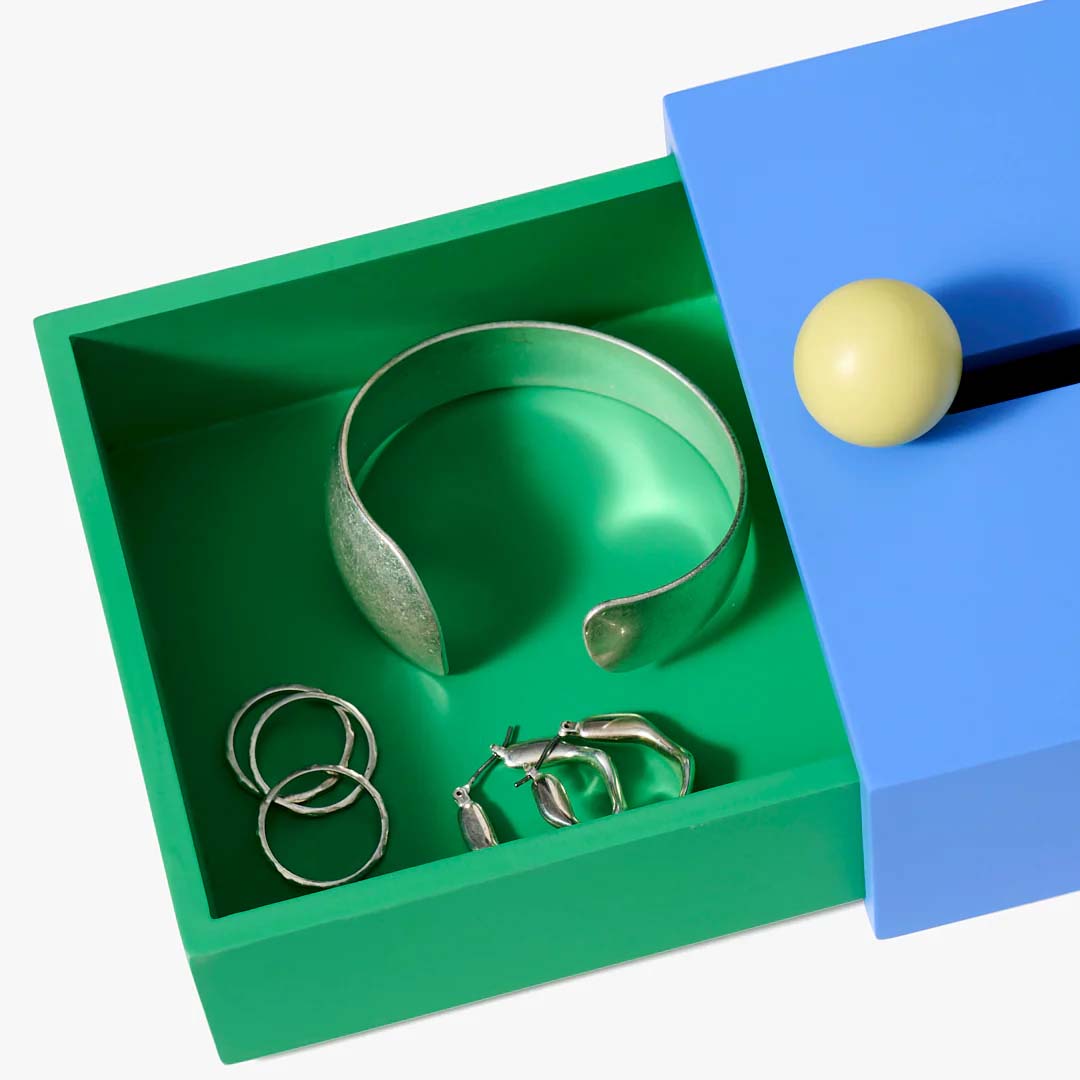 Large Blue &amp; Green Cache Box
