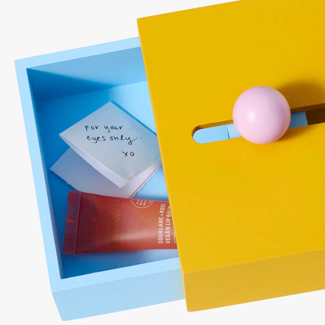 Small Yellow &amp; Blue Cache Box