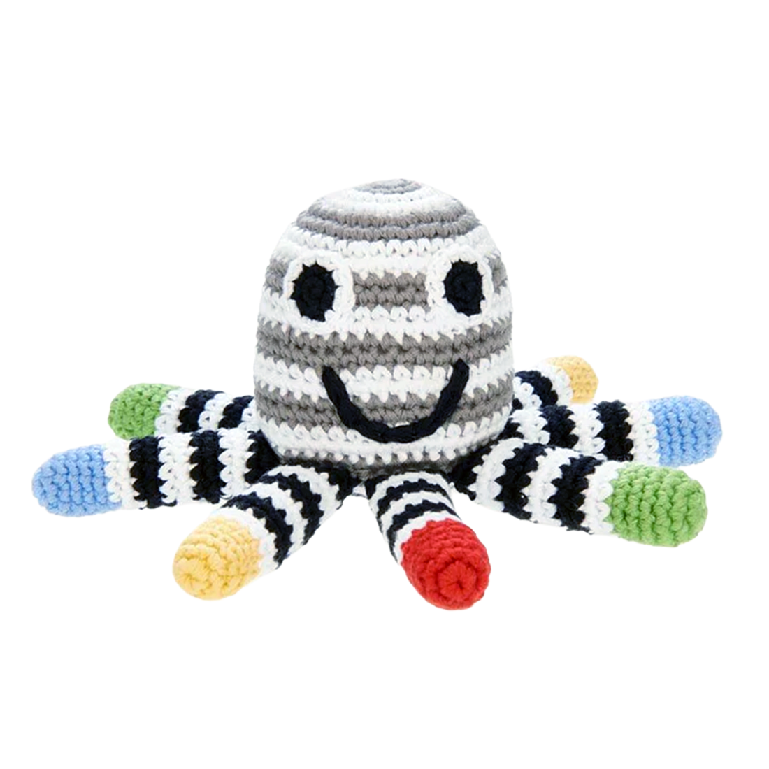 Black & White Plush Octopus Rattle