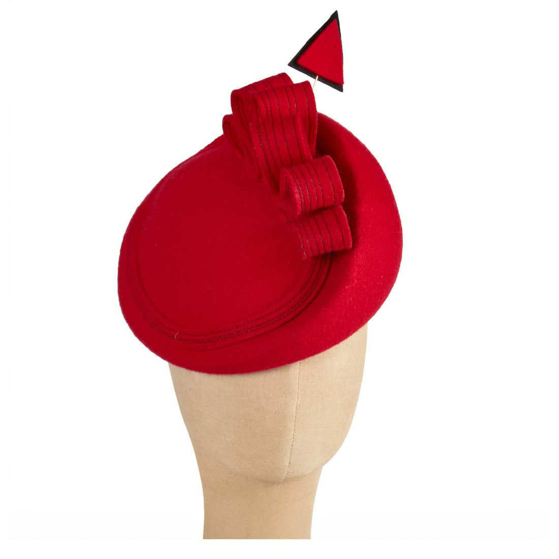 Red Felt Arrow Accented Toque Hat