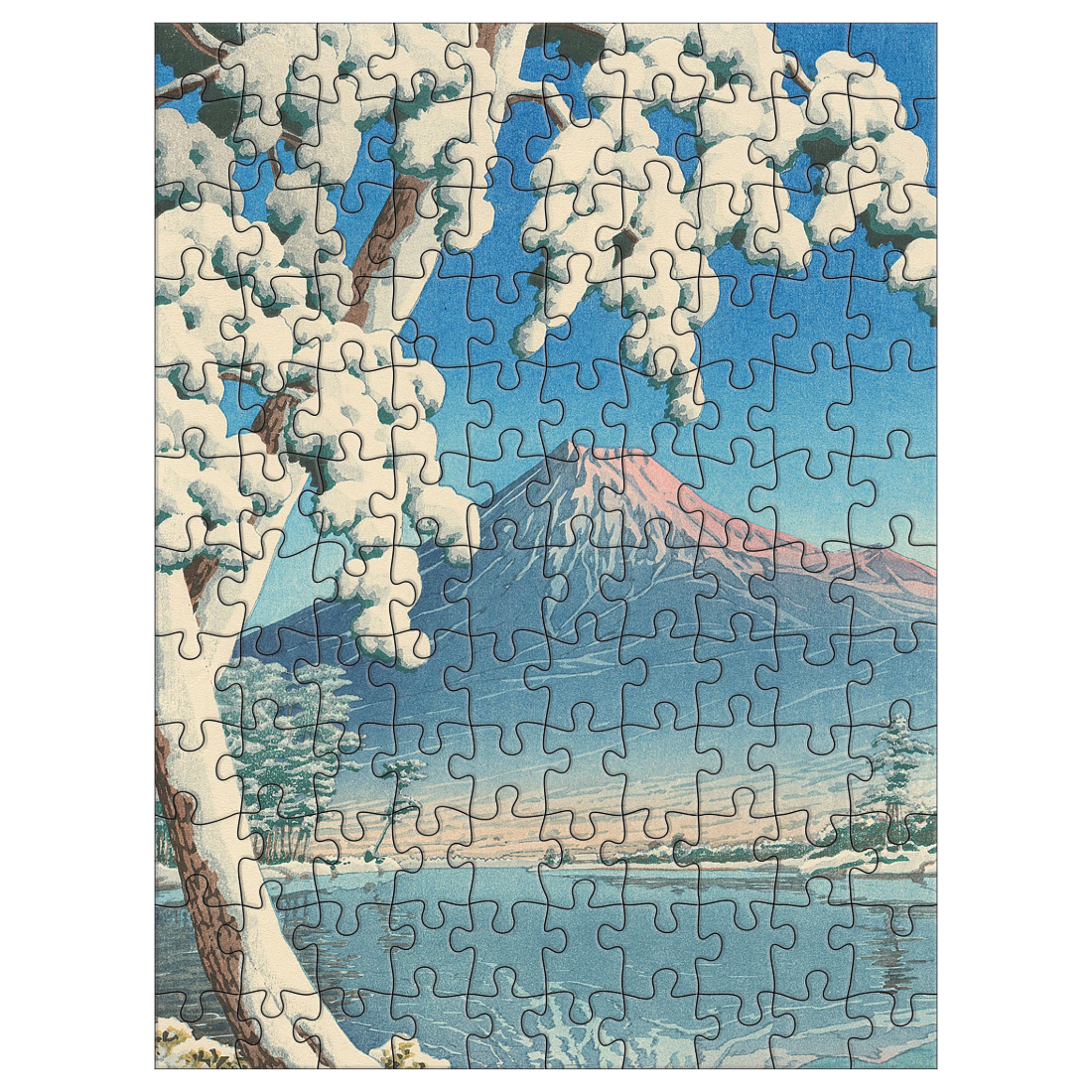 Kawase Hasui: Snowfall 120 Piece Double-Sided Jigsaw Puzzle Set