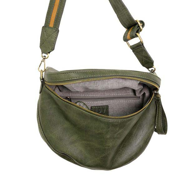 Forest Green Laura Contrast Strap Sling Belt Bag