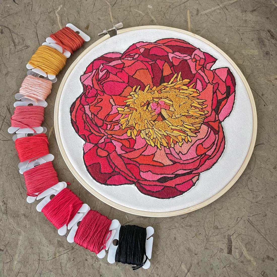 Peony DIY Embroidery Kit