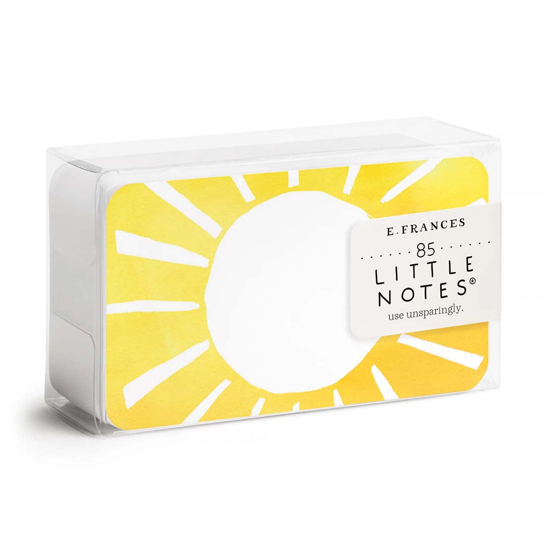 Pack of E. Frances Little Notes with yellow sun design on a white background