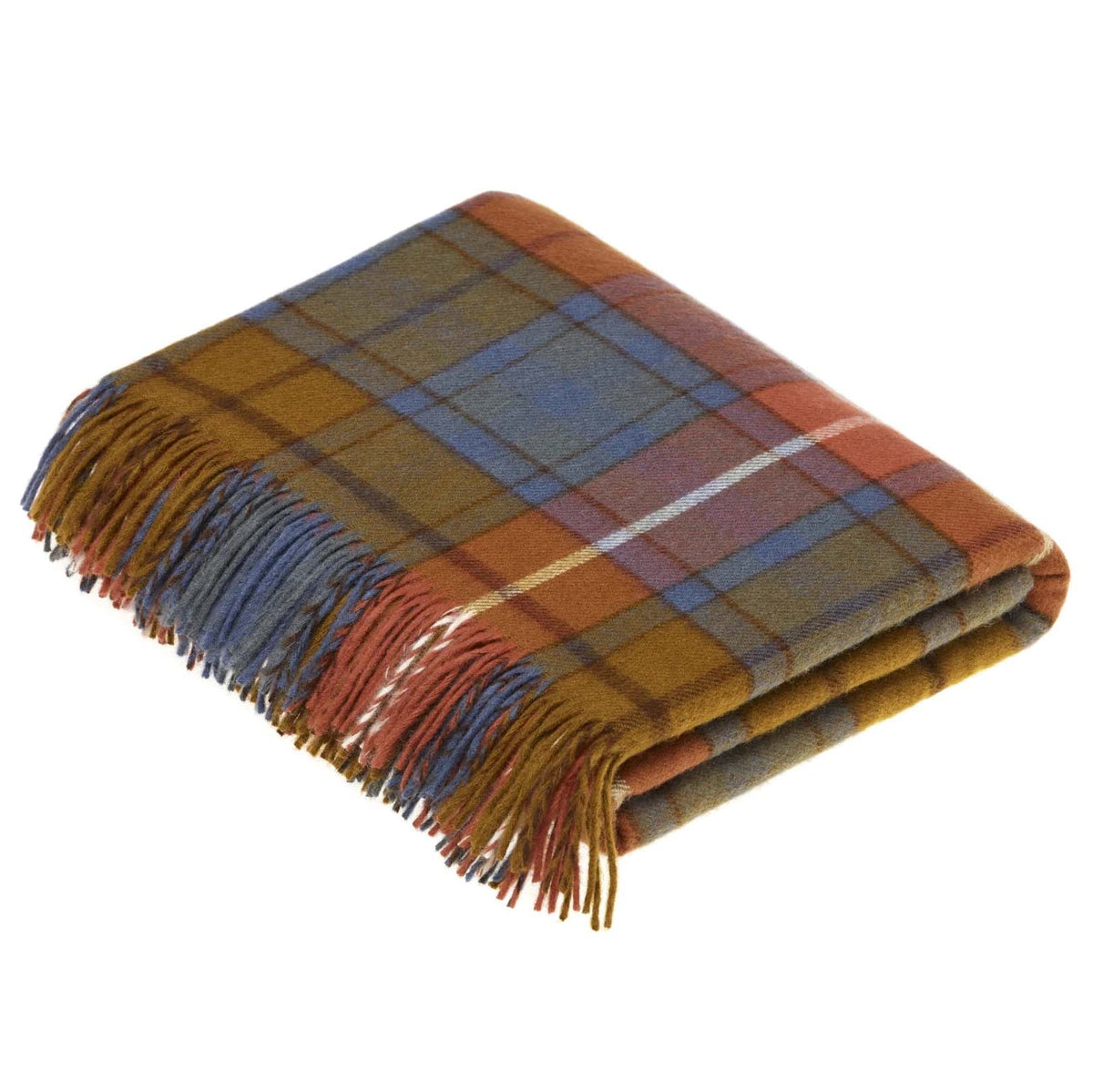 Antique Buchanan Tartan Merino Wool Throw Blanket