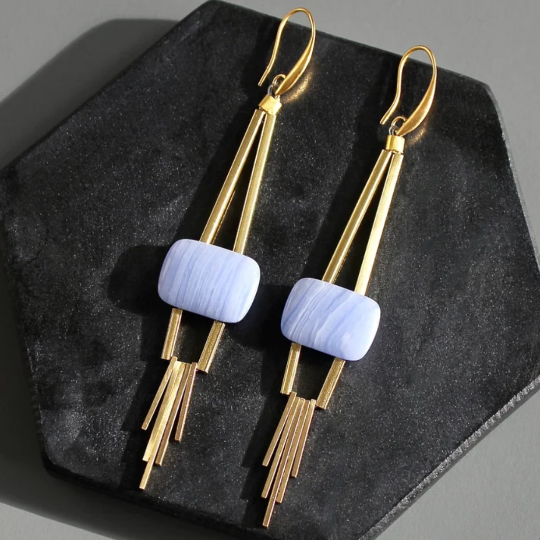 Lavender Geometric Earrings