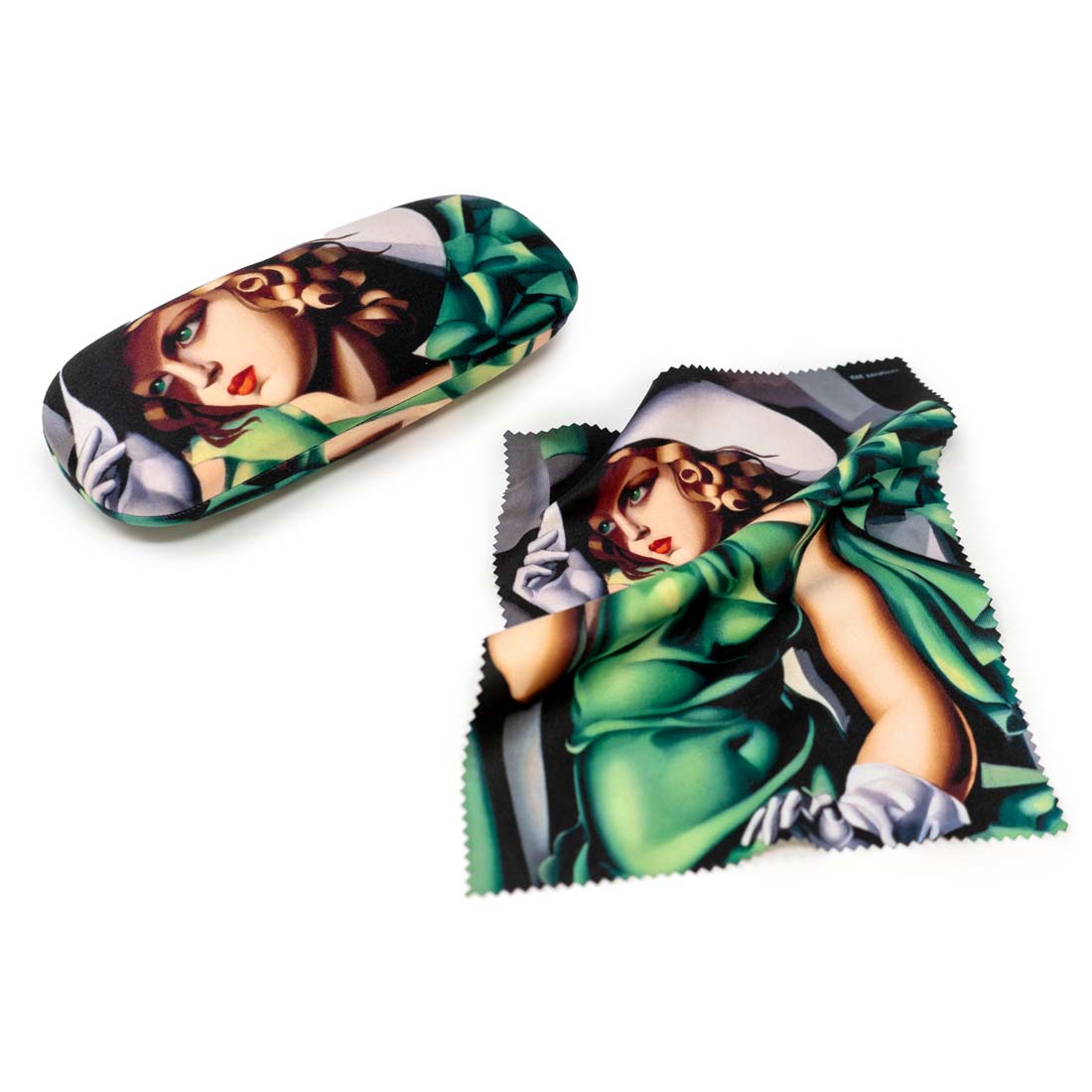 Tamara de Lempicka Young Woman in Green Eyeglass Case and Lens Cloth