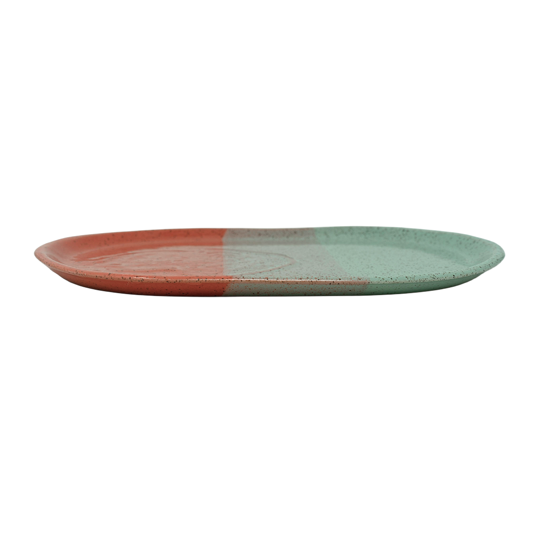 Large platter with multicolored glaze