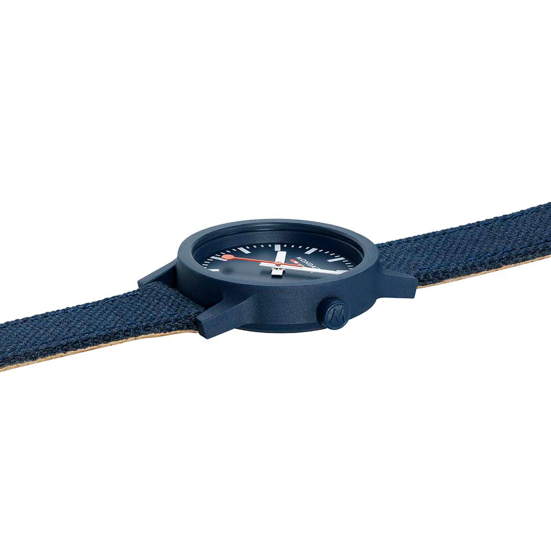 Essence Deep Ocean Blue Recycled Textile Strap Watch